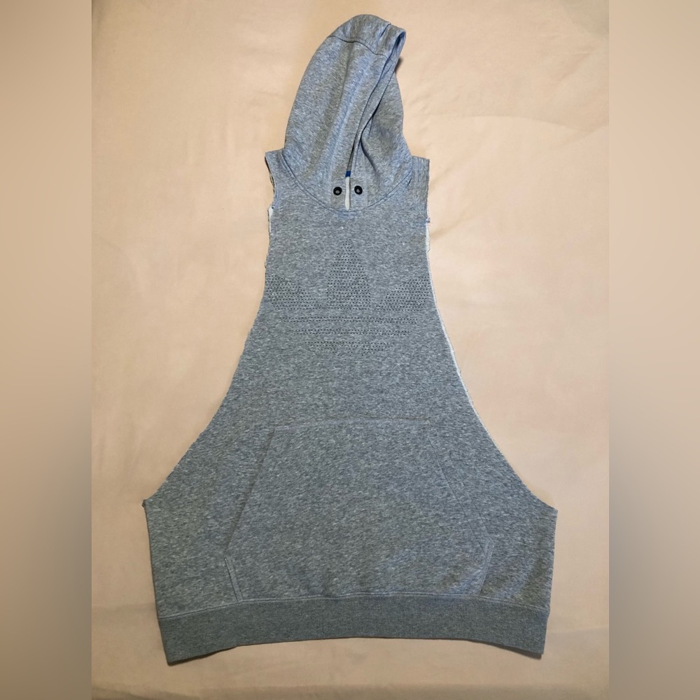 Adidas Custom Gray Sleeveless Hoodie